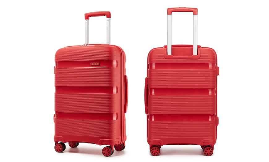 Image 21: KONO One or Four Piece Colorful PP Hard Shell Suitcase With TSA Lock
