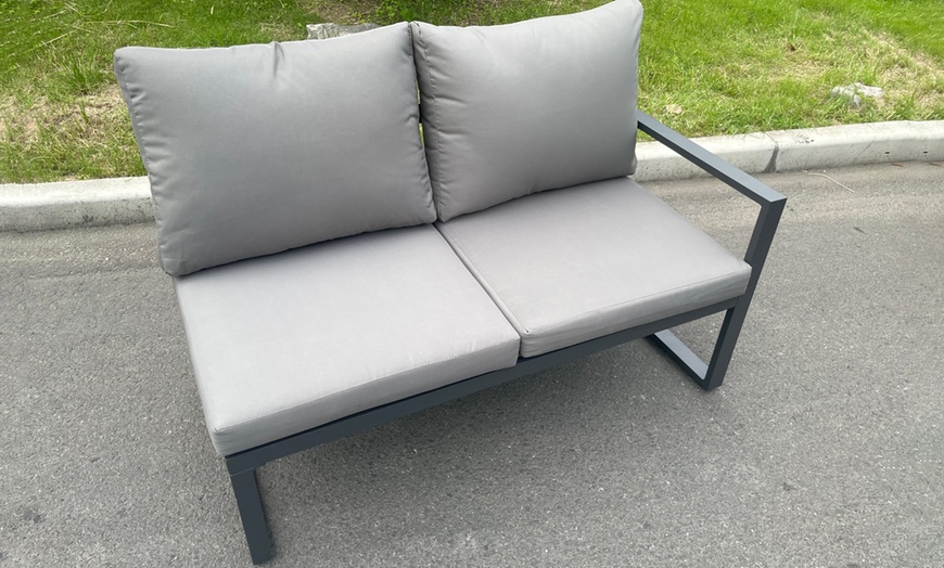 Image 3: Fimous Aluminum Outdoor Garden Corner Sofa 