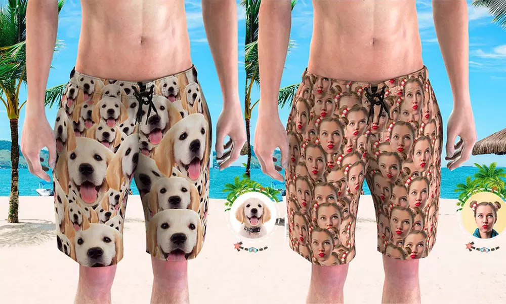 Strand-Shorts mit Foto-Symbolen