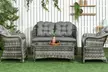Four-Piece Outsunny Rattan-Effect Wicker Sofa Set - Image 5