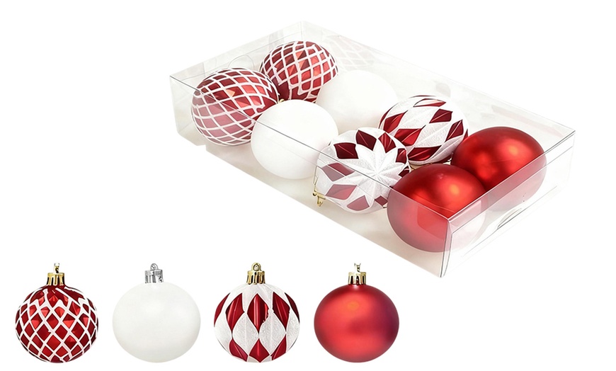 Image 6: 8-Piece Mixed Christmas Ball Ornaments Set