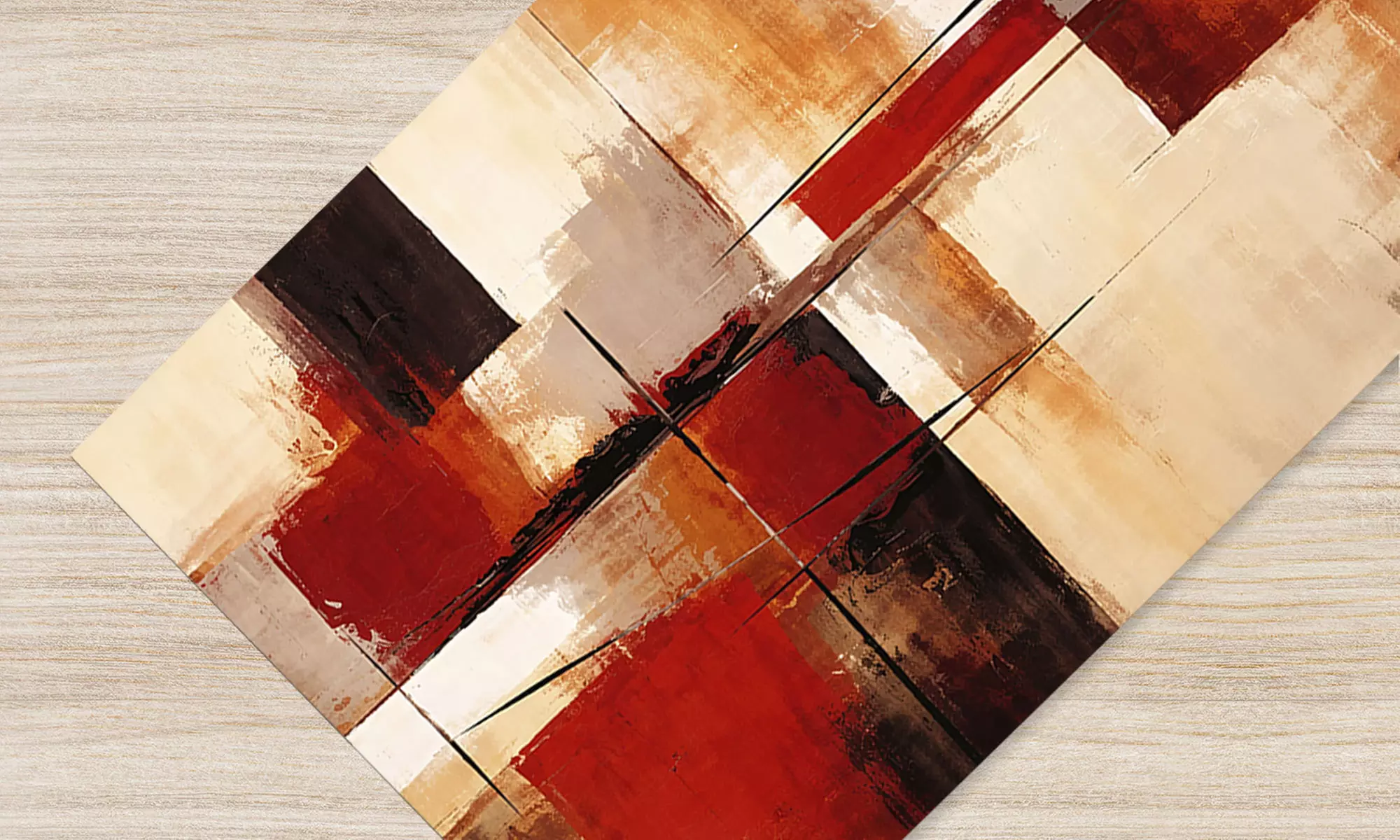 Teppich-Läufer mit abstraktem Motiv