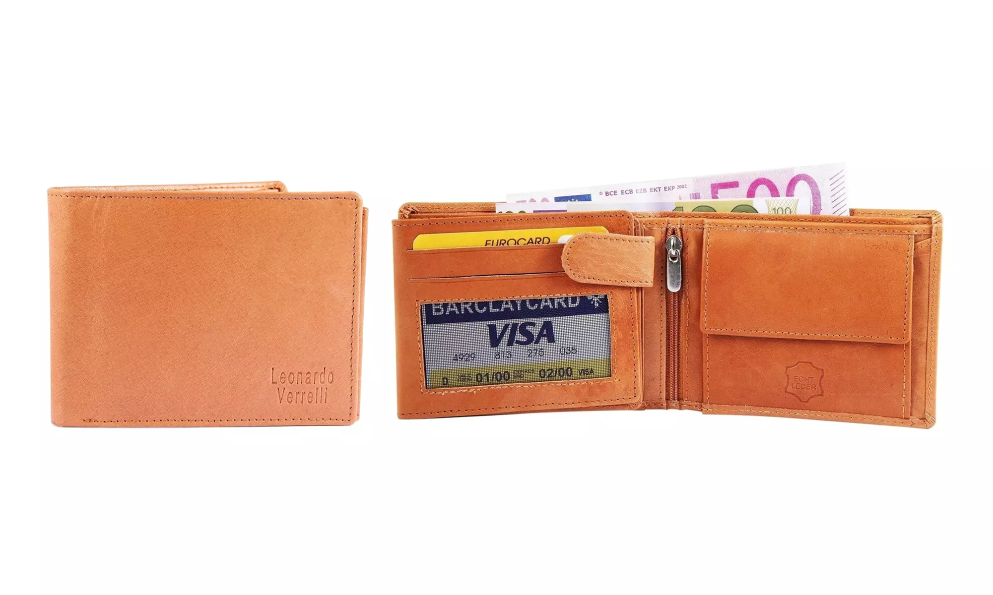 Leonardo Verrelli Echtleder-Geldbeutel