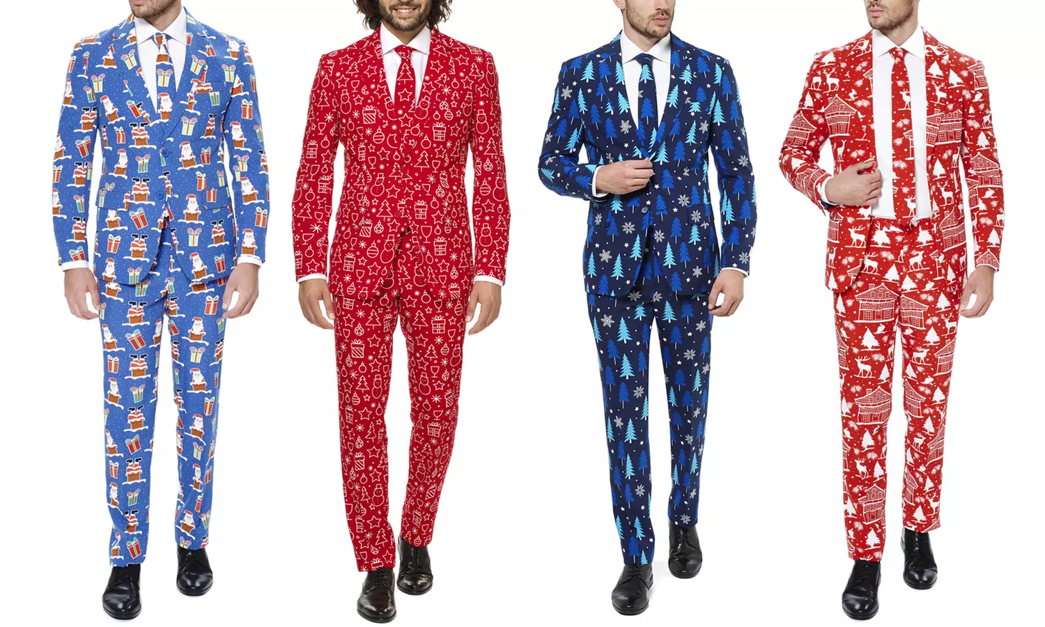 OppoSuits Men's Slim Fit Christmas Suit. Multiple Styles Available - Primary Image