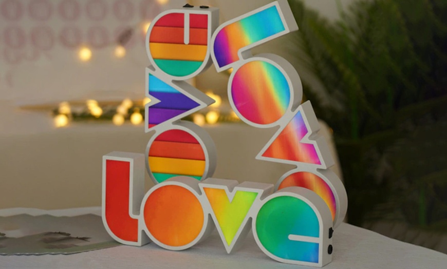 Image 4: Rainbow LOVE Letter Lamp