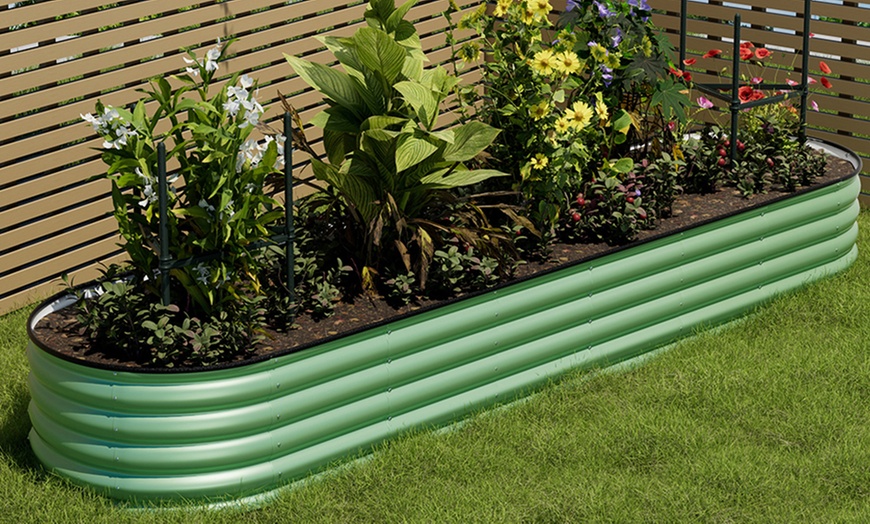 Image 6: Open-Bottom Sectioned Galvanized Steel Raised Garden Bed 320cm x 80cm 