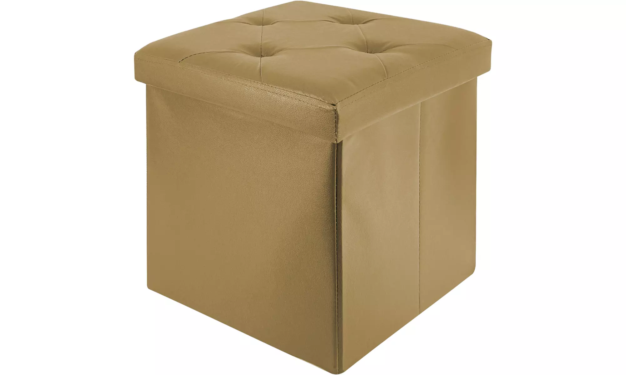 Puf cuadrado en ecopiel con almacenamiento