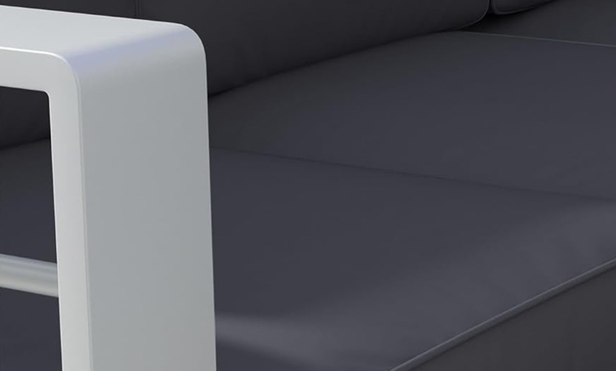 Image 7: Outsunny Aluminium Corner Sofa, Armchair and Table Garden Sofa Set