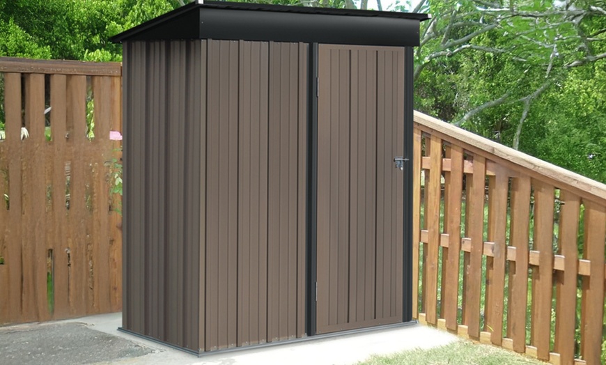 Image 3: Living And Home 5.2x2.9ft Brown Rustic Tool Shed Weather-Resistant