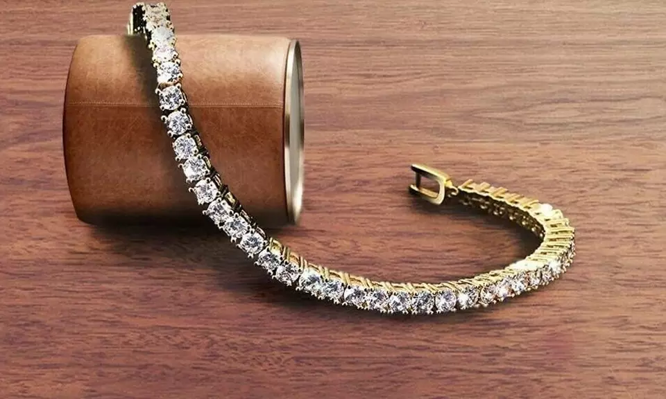 Round Cut Tennis Bracelet Made With Crystals From Swarovski Multiple Options
