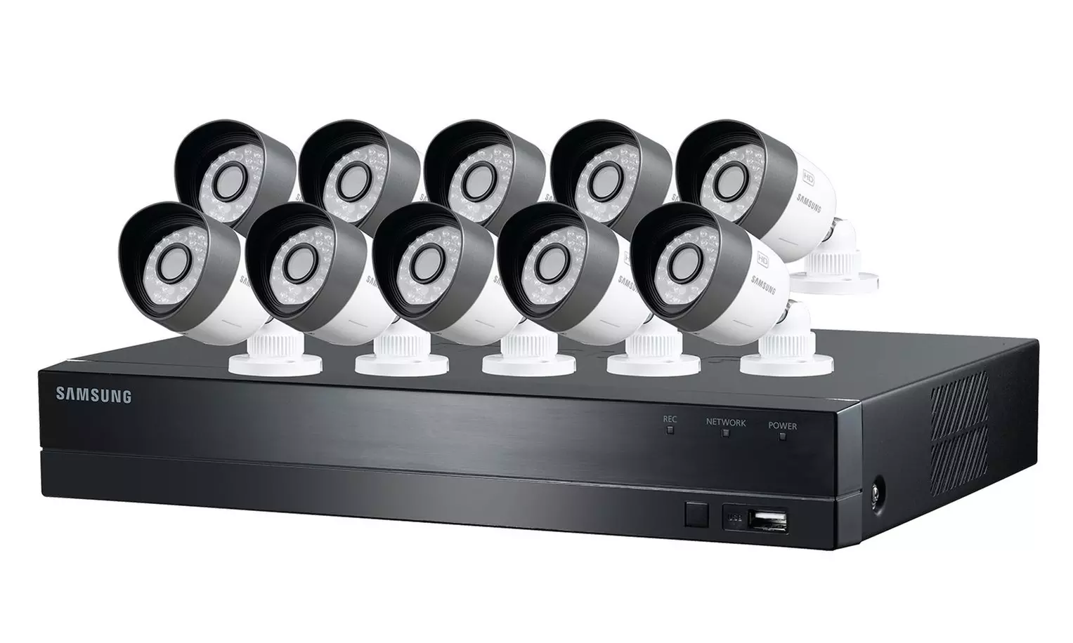 Samsung 16-Channel HD Surveillance System with 2TB DVR and 10 Cameras (Manufacturer Refurbished) - Primary Image