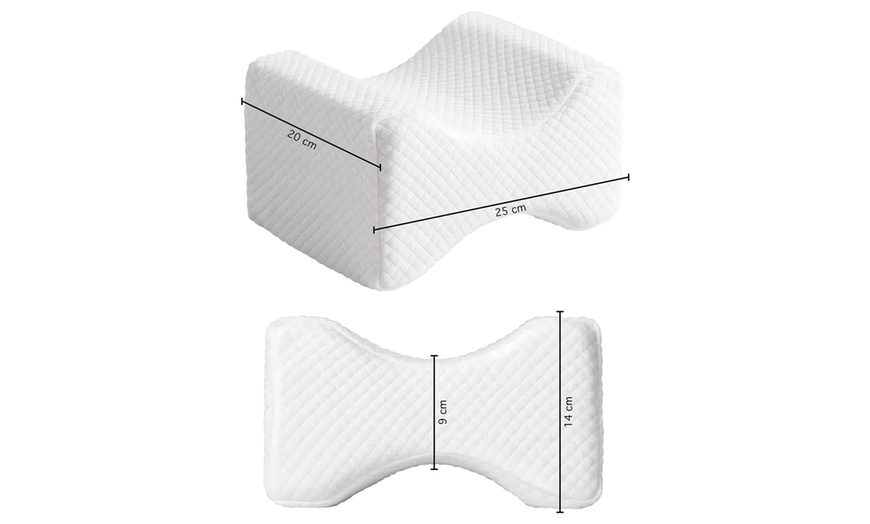 Image 7: Almohada viscoelástica para piernas o rodillas, con funda de poliéster