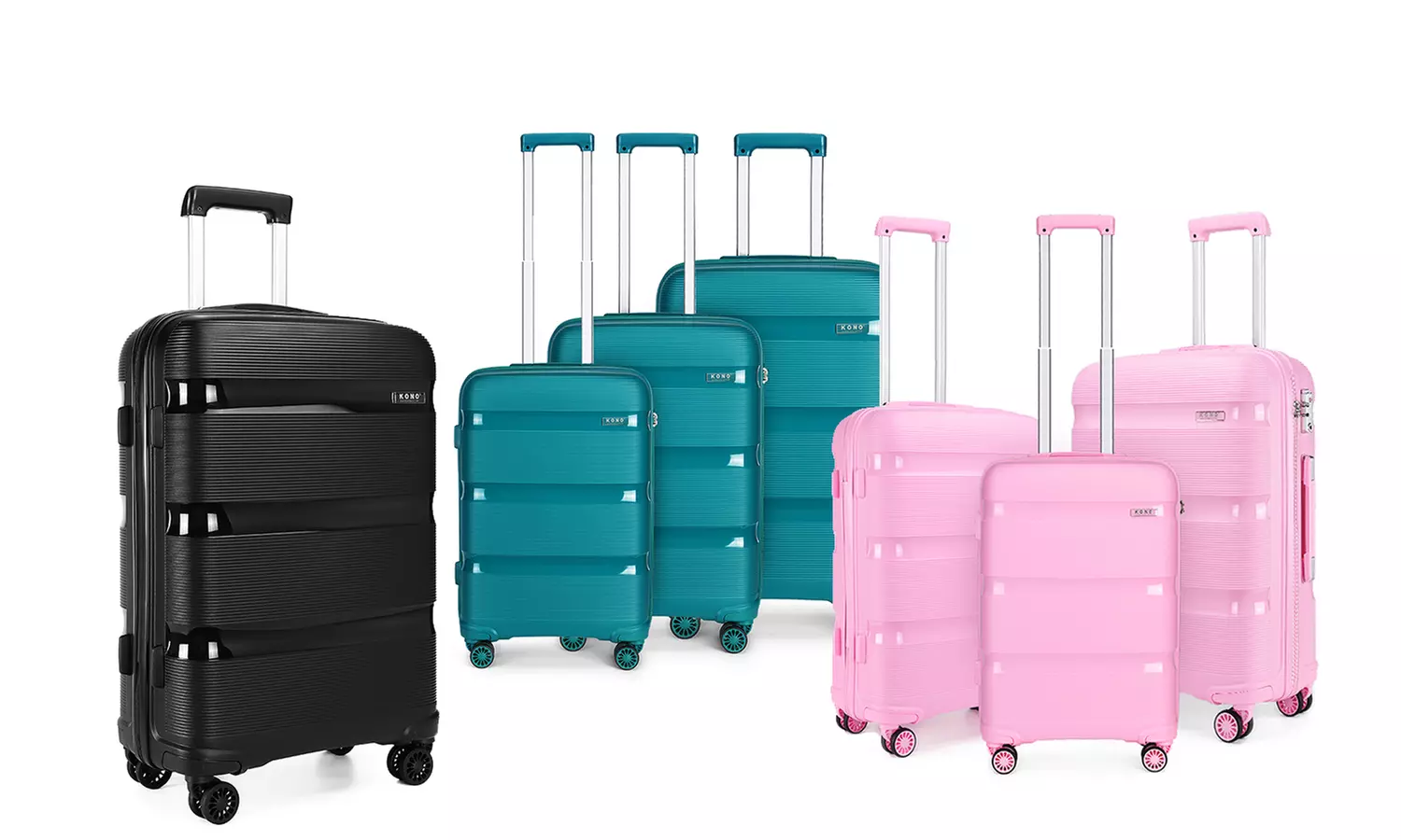 1x oder 3x KONO Hartschalen-Reisekoffer