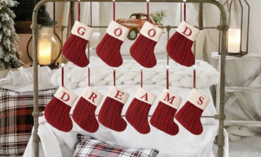 Image 4: Letter Christmas Yarn Knitted Sock Pendant