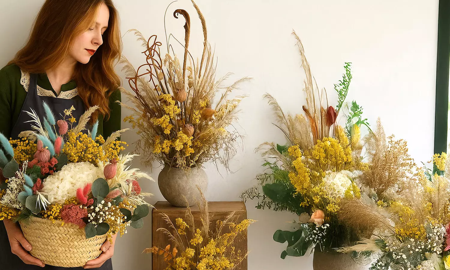 Taller de flores secas con barra libre de cerveza