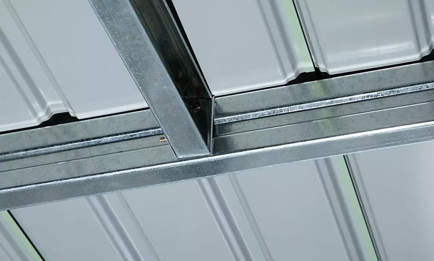 Image 3: Outsunny Lean To Garden Shed in Galvanised Steel, 5.6x6.9ft or 7x4ft
