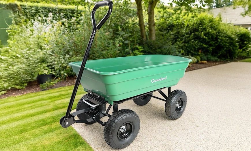 Image 1: Heavy-Duty Tipper Garden Cart