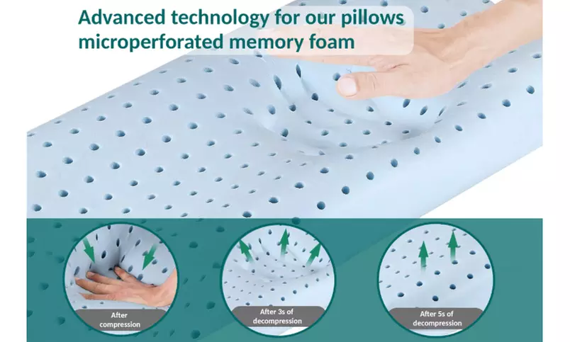 Almohada de espuma viscoelástica con funda de jacquard y bambú de Sampur - Second Medium