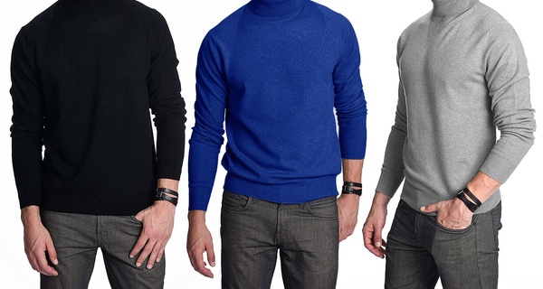 2 maglie dolcevita in cashmere e lana da uomo
