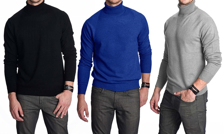 Image 1: 2 maglie dolcevita in cashmere e lana da uomo