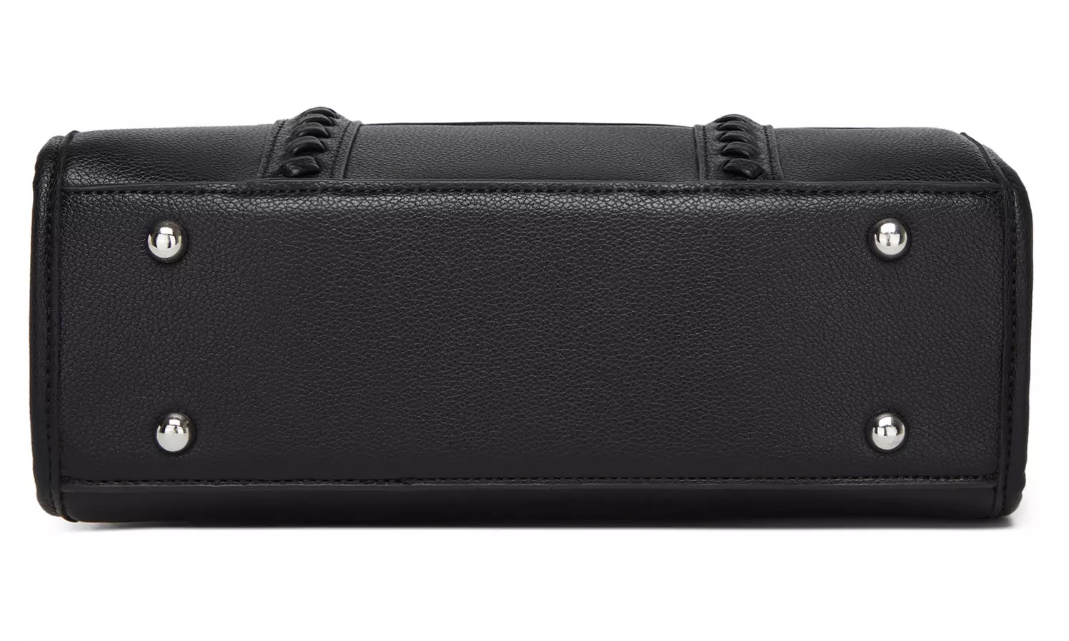 Miss Lulu PU Leather Graceful Spacious Tote Bag with Woven Trim Strap