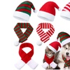 Image 2: Set da 6 pezzi con sciarpe e capelli natalizi per animali 