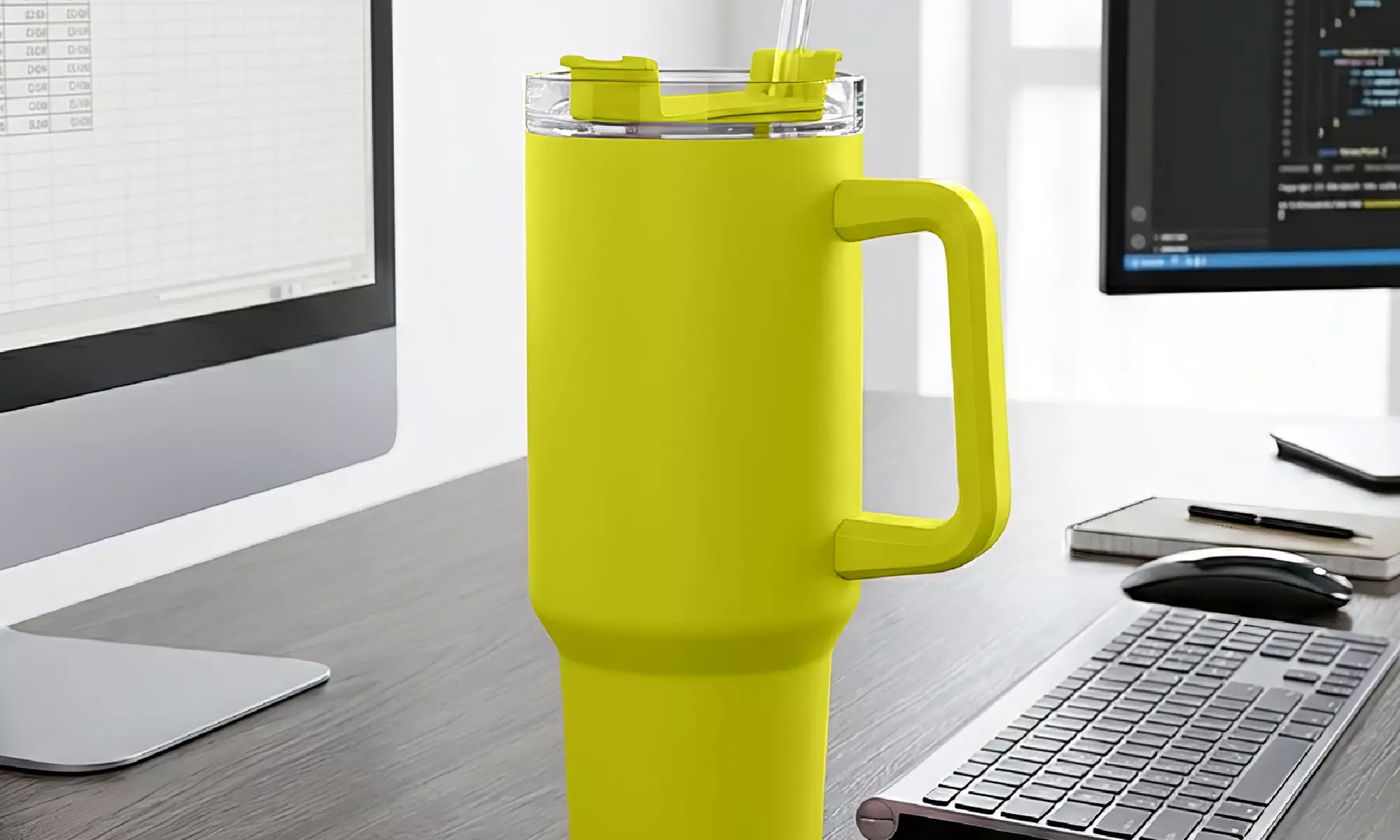 Thermosflasche 1200 ml mit Strohhalm