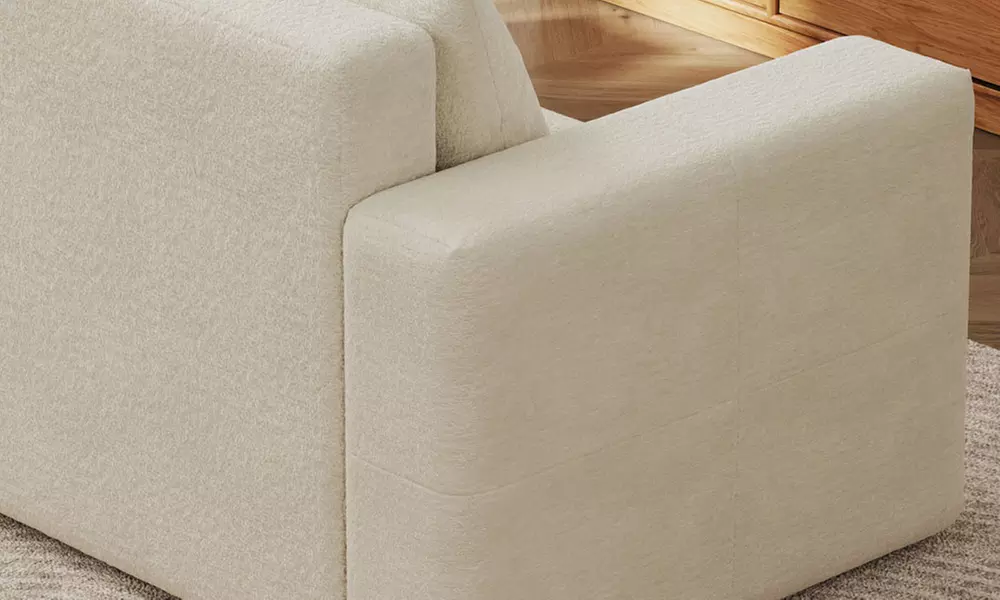 Canapé convertible 3 places "Midland" de Kocoon avec coffre en bouclette, livraison offerte