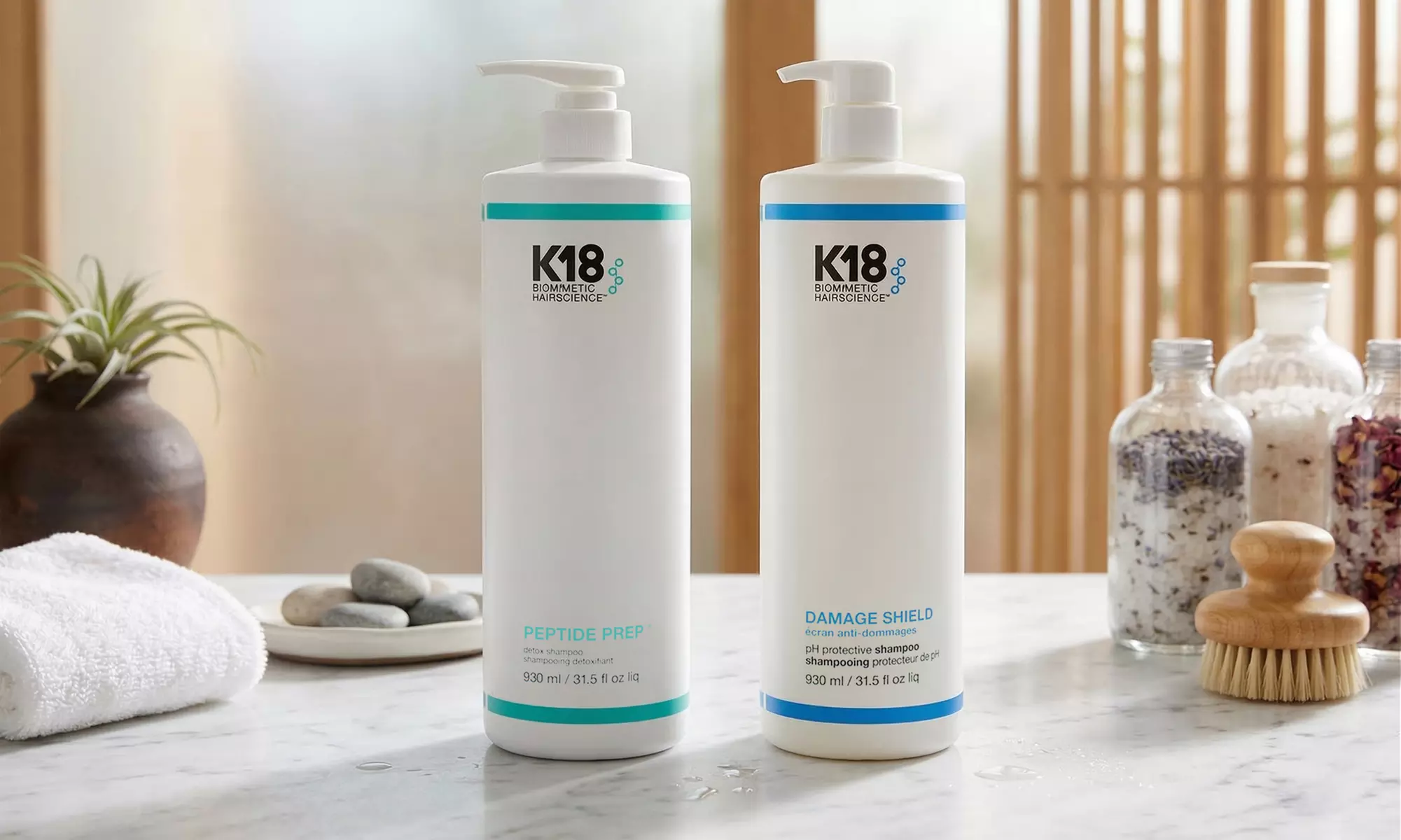 K18 Professional Peptide Prep or Damage Shield Shampoo
