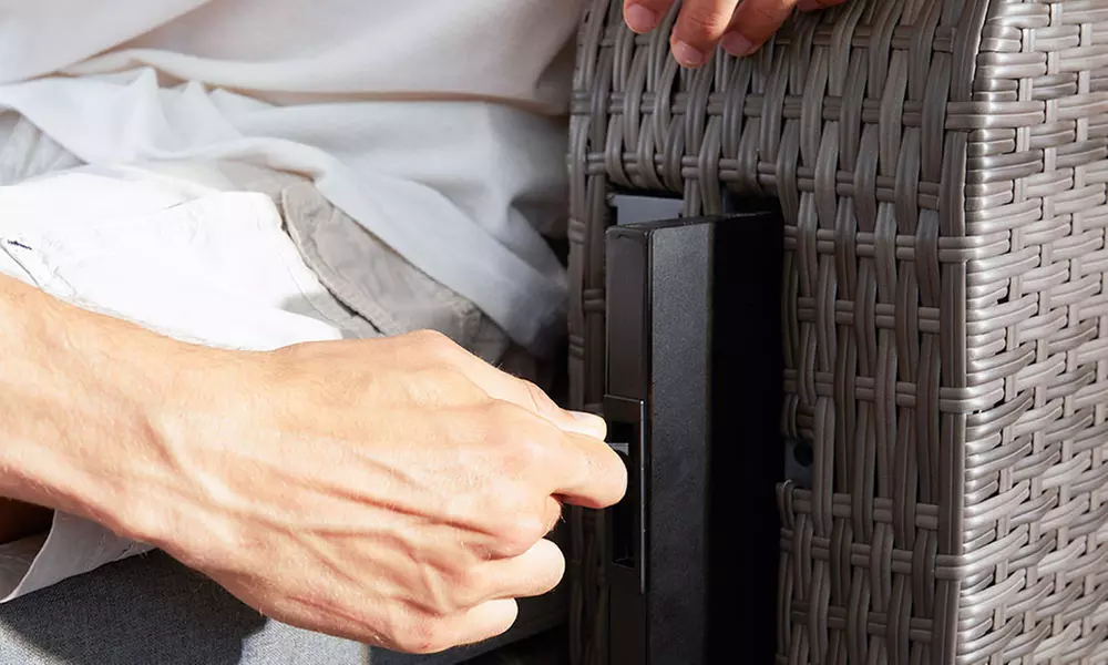 Home Deluxe Strandkorb mit Liegefunktion „Holby“