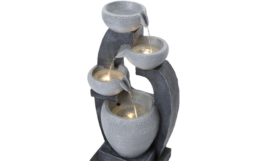 Image 13: Outdoor Multi-Tier Ceramic LED Fountain Water Feature