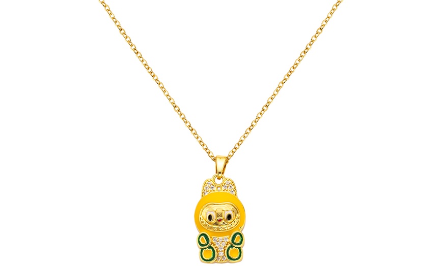 Image 12: Stanley - BTS x Labubu Gold Enamel Pendant Necklace