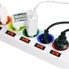 Image 6: Two-Pack of Five-Socket Power Strip with Individual Switches 3680W Max