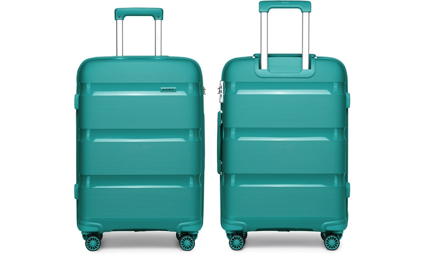 Image 15: KONO Three-Piece PP Hard Shell Suitcases With TSA Lock