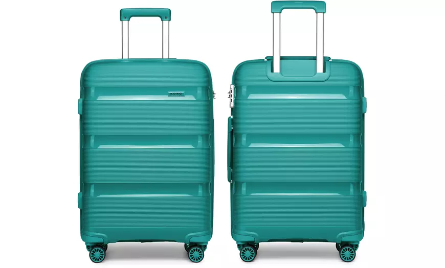 Image 15: KONO Three-Piece PP Hard Shell Suitcases With TSA Lock