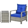 Image 3: Outsunny 3-Piece Rattan Effect Bistro Set