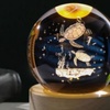 Image 7: 3D Engraved Crystal Ball Night Light with Solid Wood Base