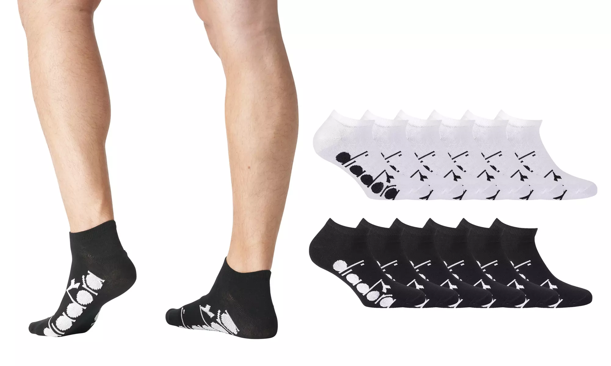 Lot de 6 chaussettes basses Diadora pour homme, coloris et taille au choix - Primary Image