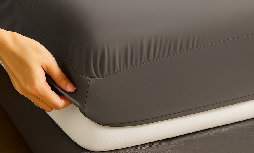 Image 10: Drap housse confort, bonnet extensible 22 à 42 cm, Sampur