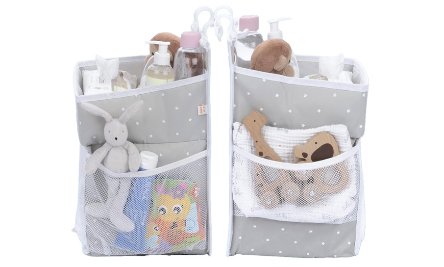 Image 5: Cradle Star Hanging Nursery Organizer - Multi-Compartment Baby Changing Table Storage Caddy with Door Hook