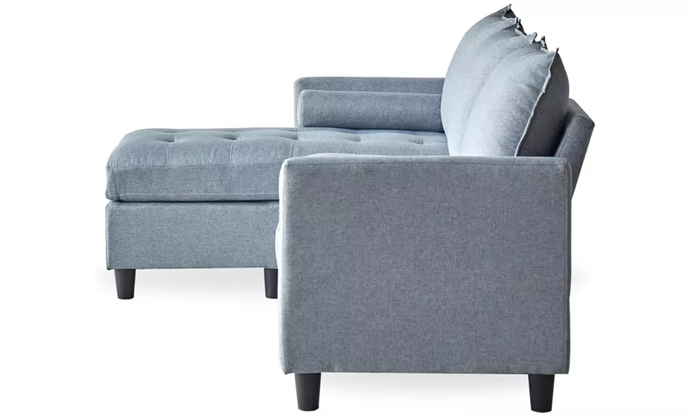 Canapé 3 places "Charles" en velours ou tissu avec pouf de Kocoon