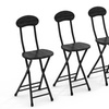 Image 1: Set of Four Compact Wooden Folding Chair with Metal Legs