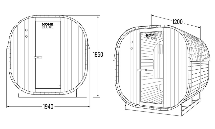 Image 11: Home Deluxe Outdoor Sauna „Cube“ M oder L