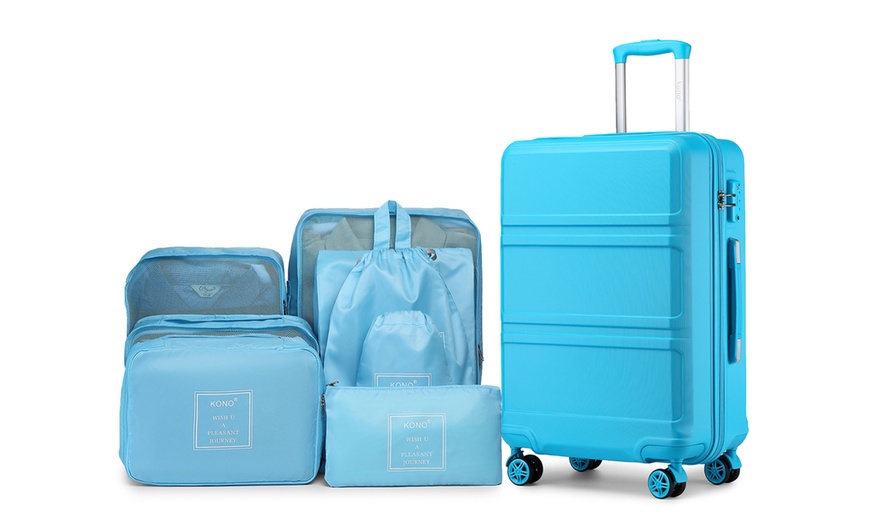 Image 8: KONO 9-Piece Travel Set Cabin Suitcase And Organizer Bags
