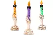 3 Pack Halloween Skull Candle Holder Light Skeleton Hand Lamp Party Bar - Second Medium