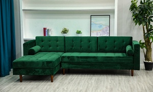  Velvet Padded Four-Seater Sofa 