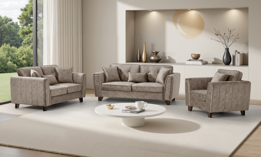 Image 9: Zante Suede Effect Chair and Sofa Set
