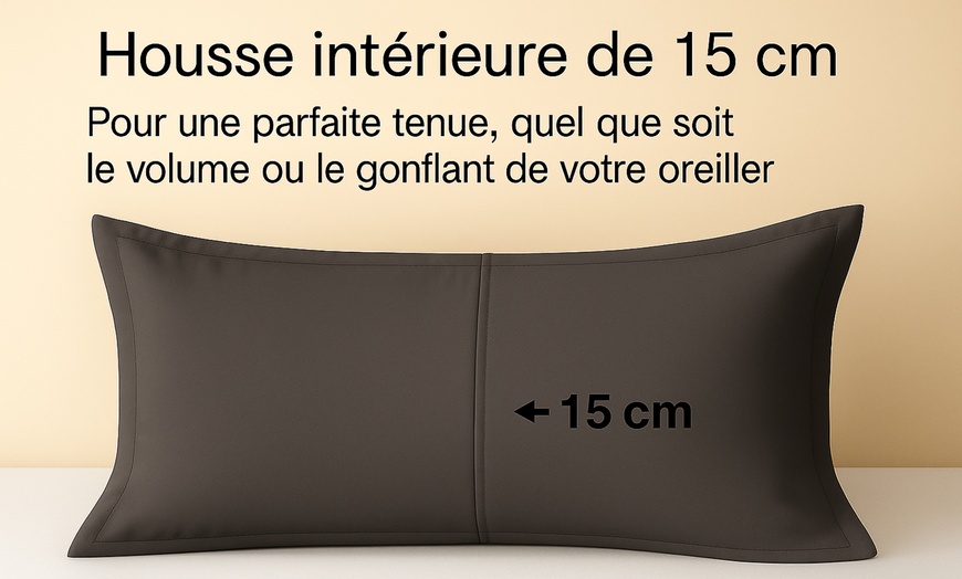 Image 5: Taie d’oreiller grise unie, Sampur