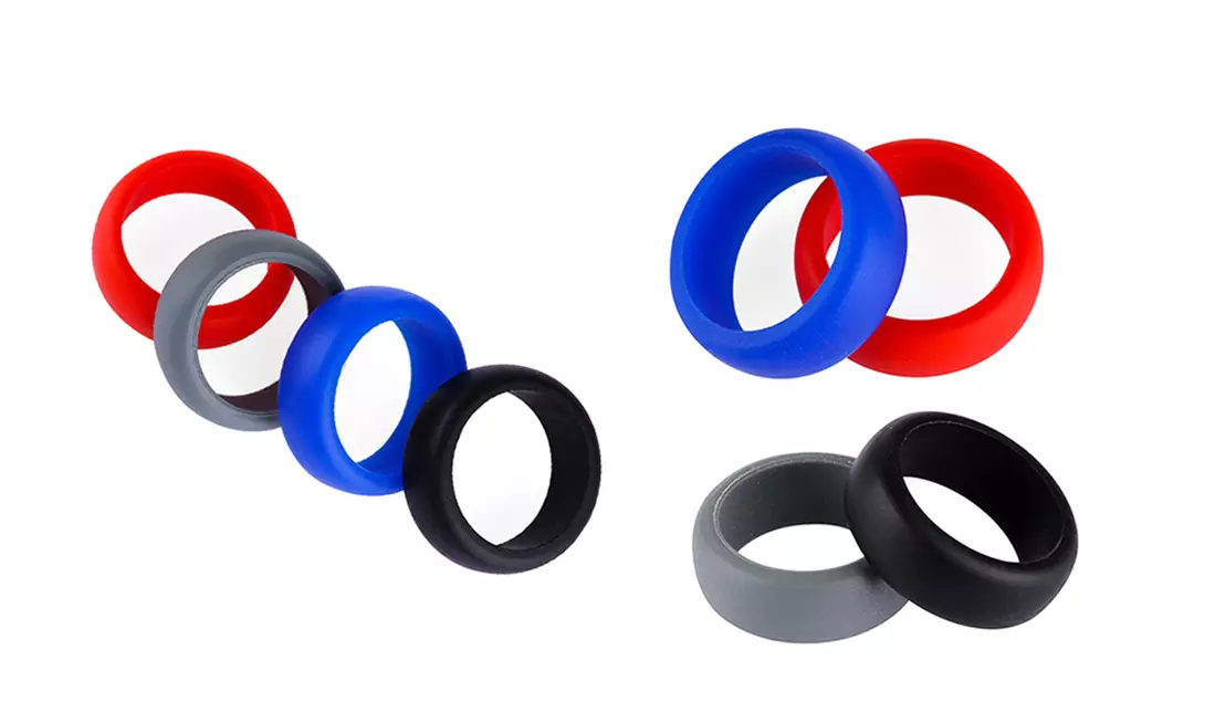 10pcs Men Durable Silicone Wedding Ring Affordable Fashion Rubber Wedding Band