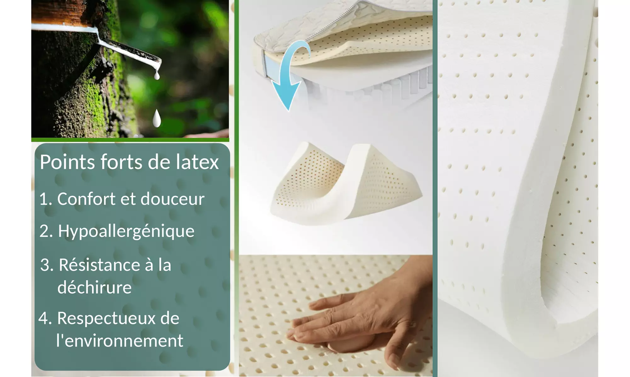 Matelas Luxury 30 cm, mémoire de forme, ressorts ensachés, latex